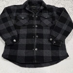 Silver Jeans Kids Black and Gray Checkered Jacket, Size 10-12 Boys